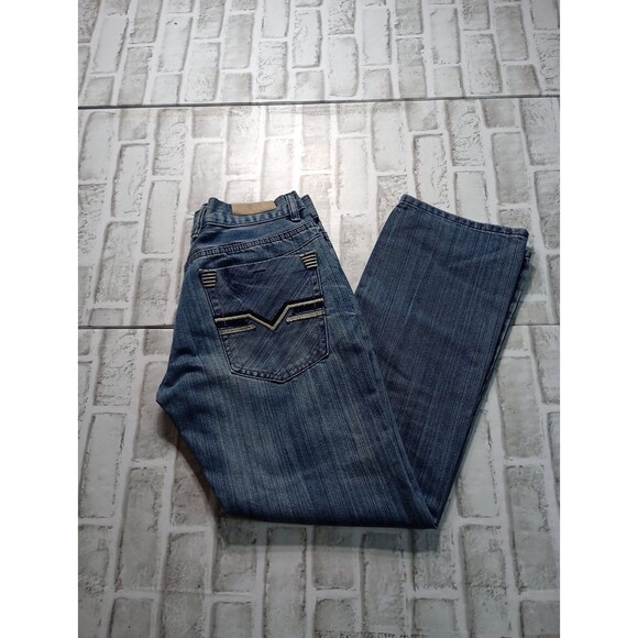 F.U.S.A.I Western Men's Jeans Size 32x30 Boot Cut Denim Medium Wash - Picture 12 of 13